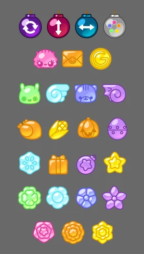 Icons for a match three type game