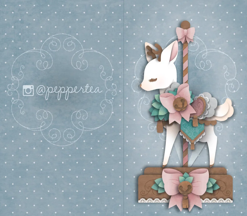 Mini folding card design for print.