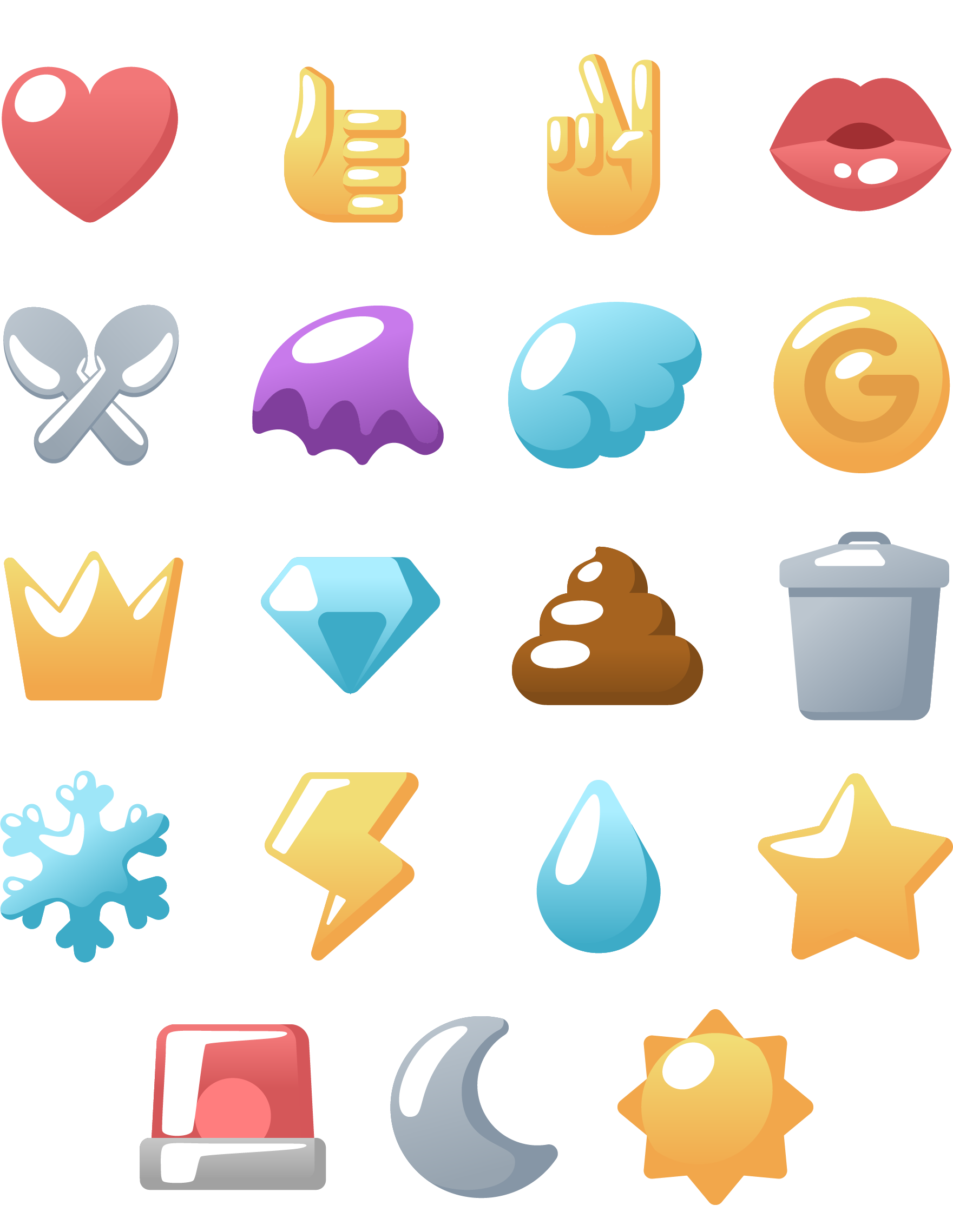  Symbol emotes for a sticker app 