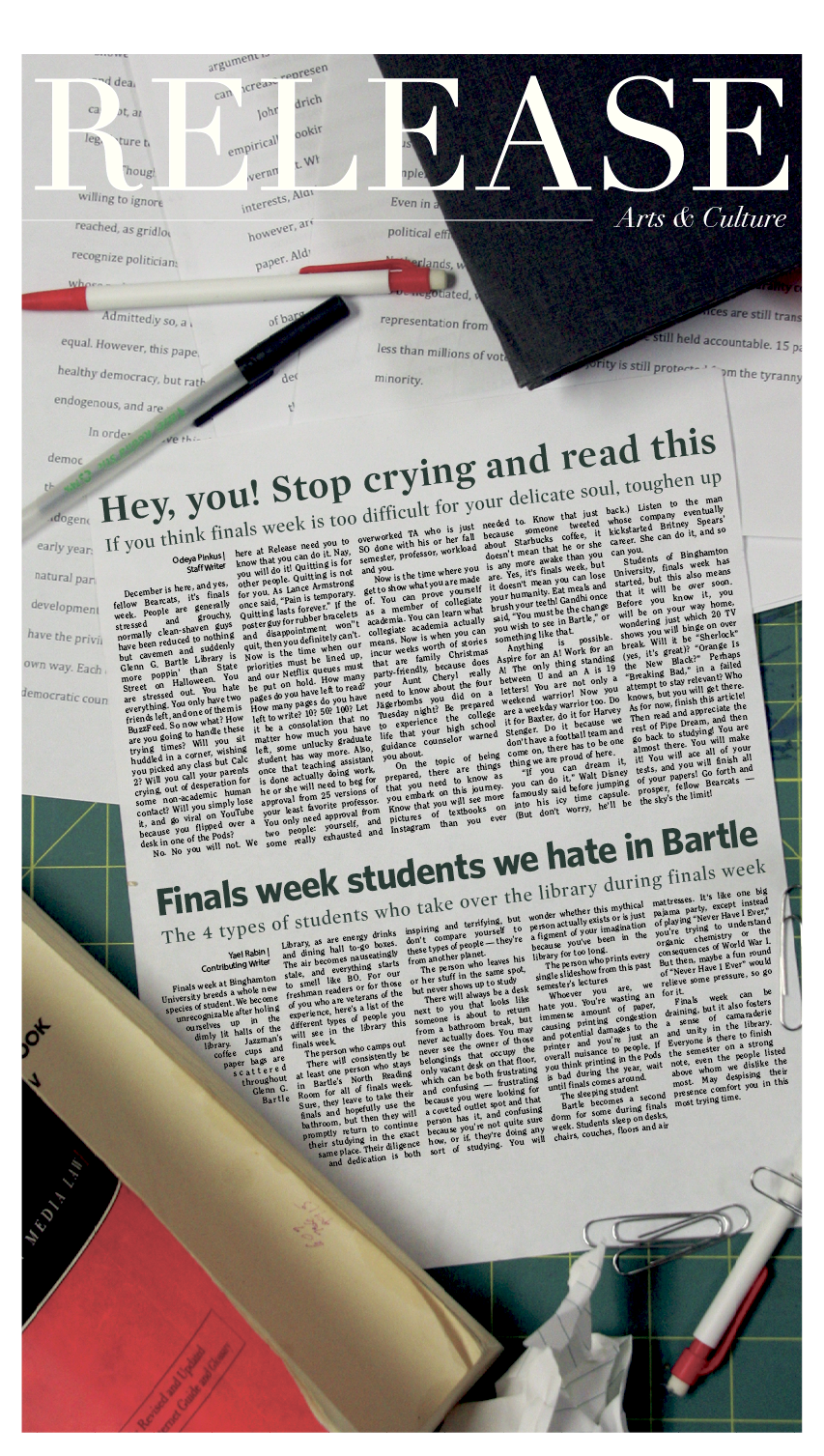 Arts and Entertainment Finals Issue Cover