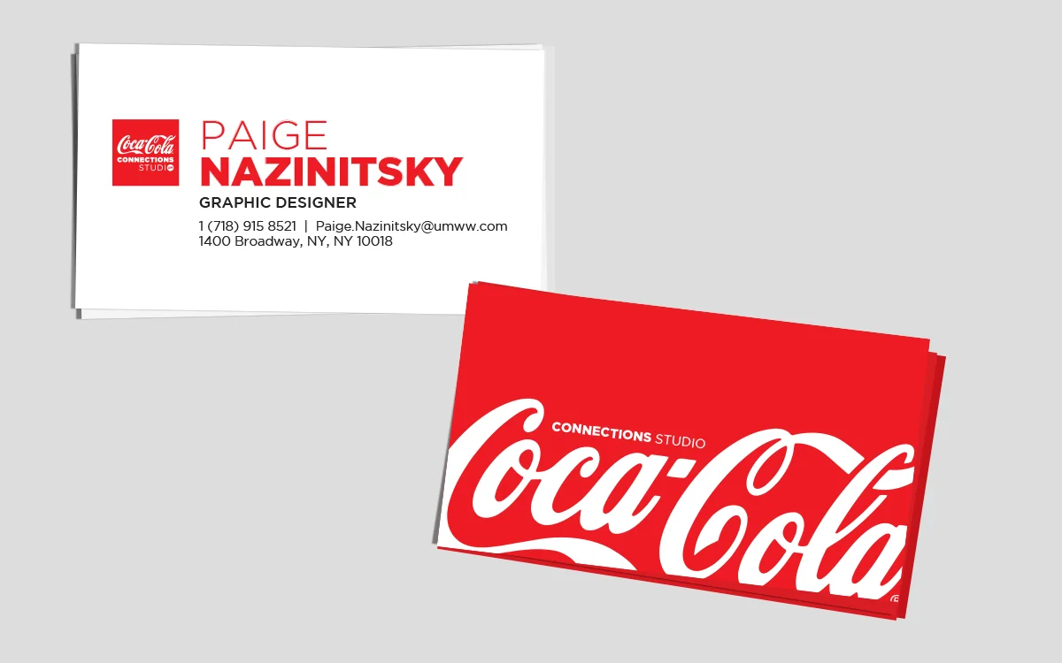 Coca-Cola Connections Studio Business Cards