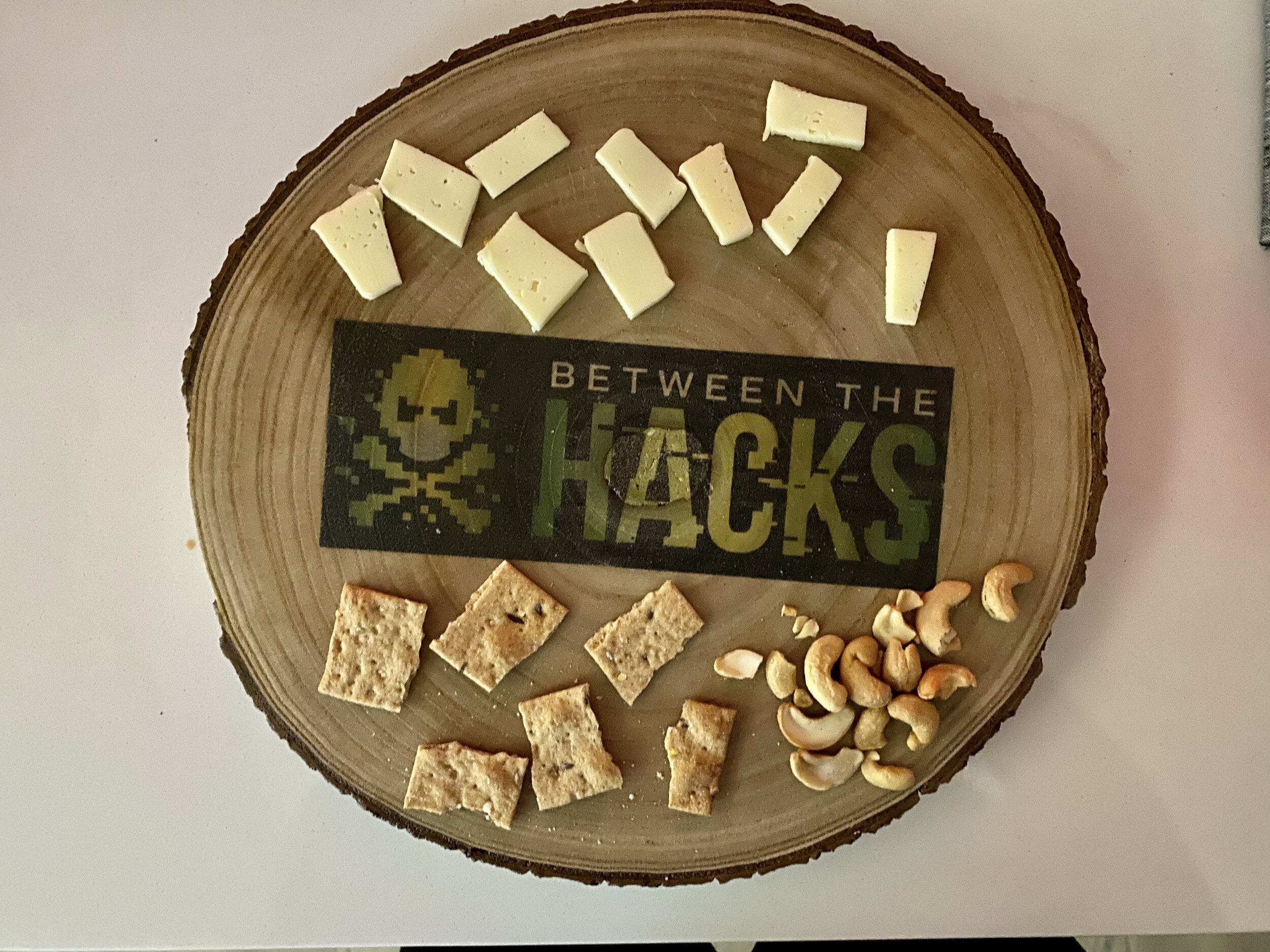 Thanks to some relatives/fans of Between The Hacks, for this great cutting board!