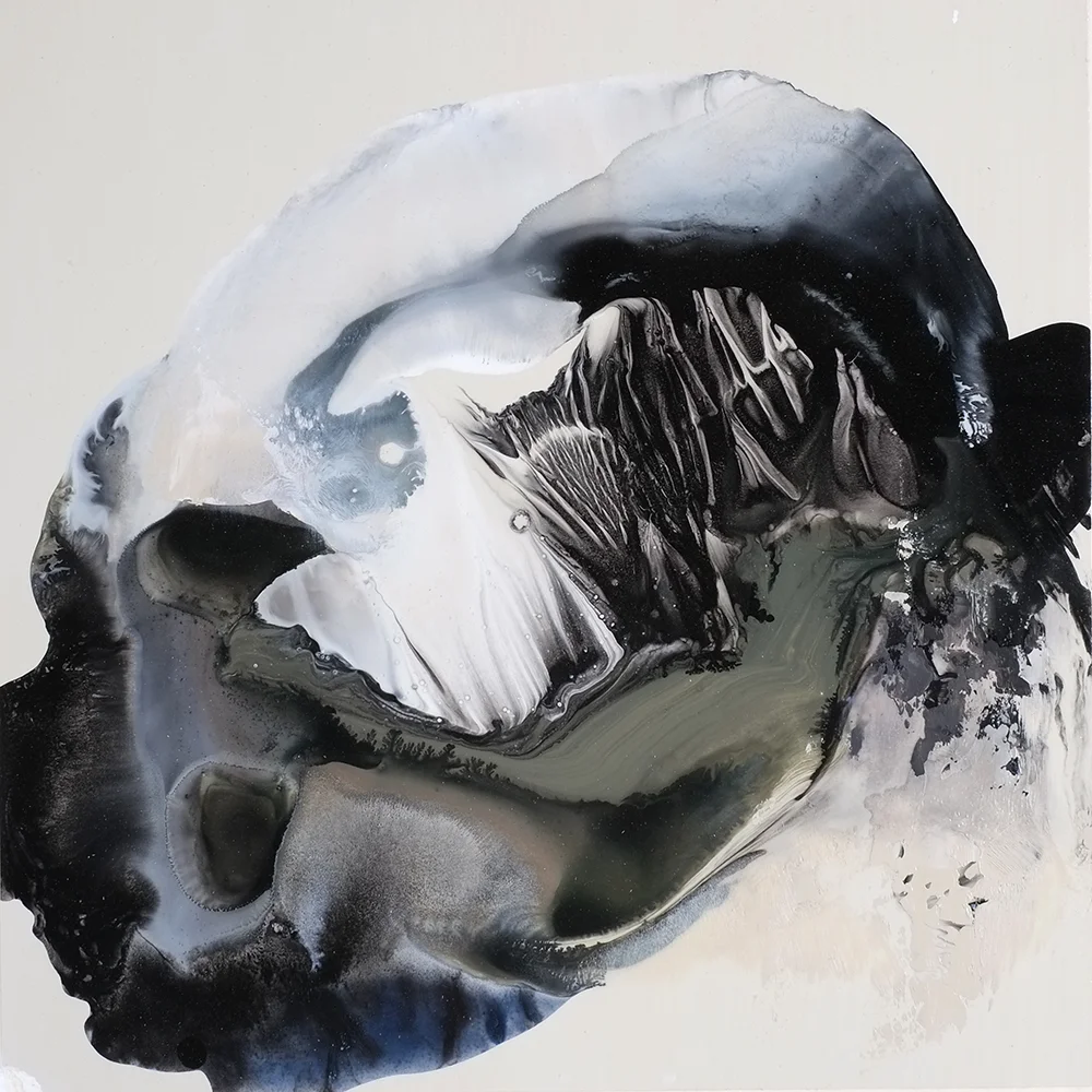 8" x 8" watermedia and oil on paper 