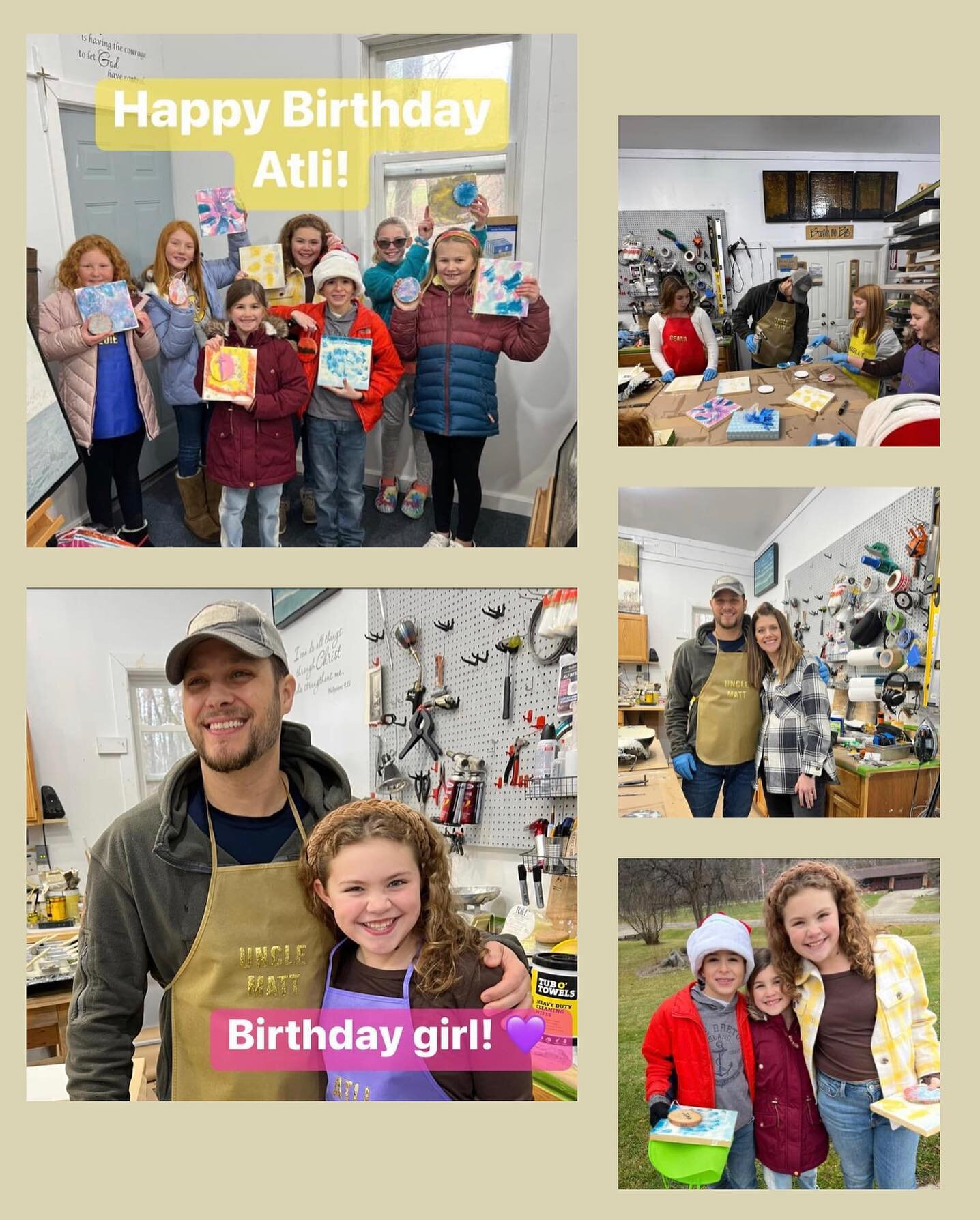 Encaustic painting party with Atli - the birthday girl and her friends in the studio this afternoon! 🎉 🎨 👩&zwj;🎨