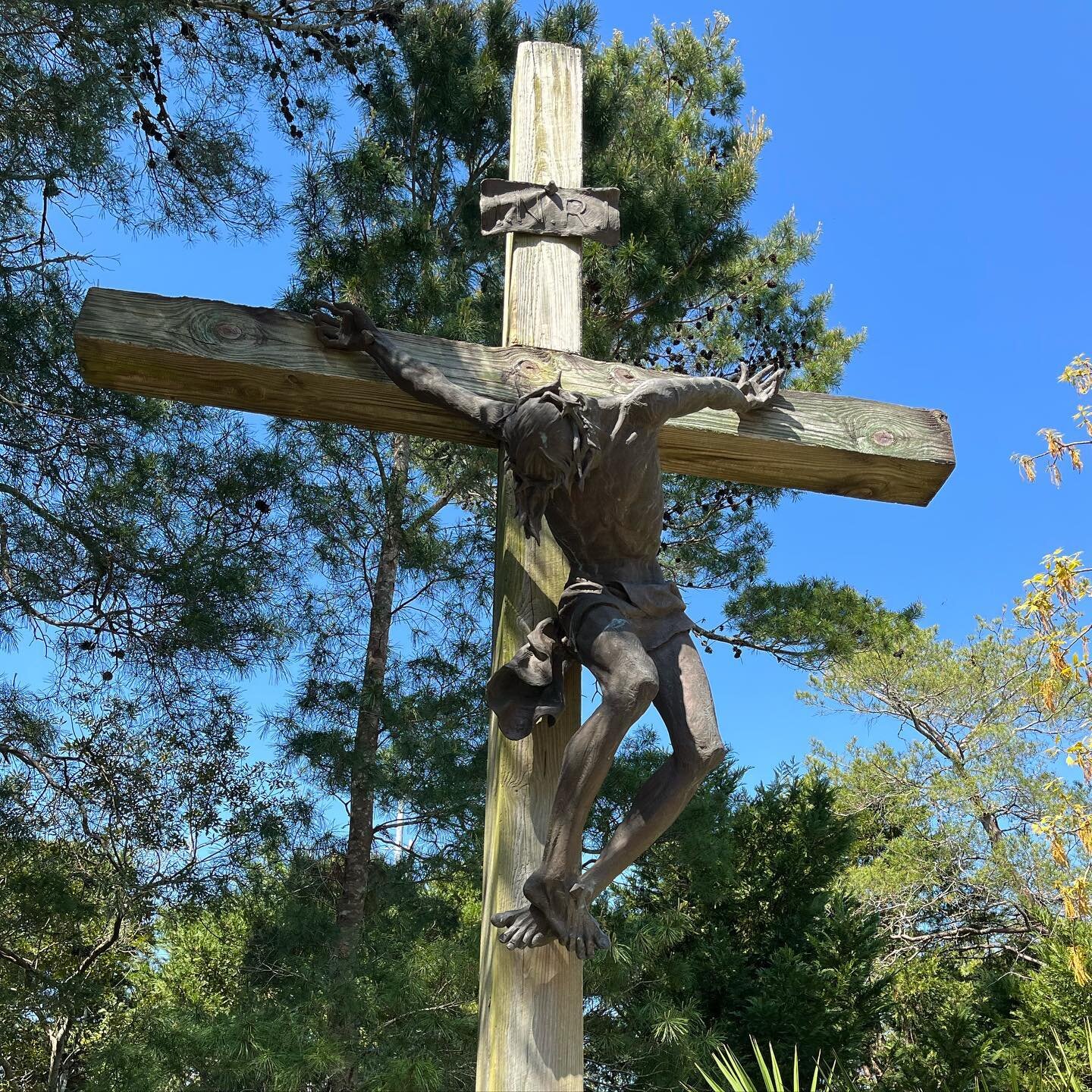 This is PERFECT LOVE.
I feel that this depiction of Christ hanging from the cross in a wrangled twisted form is a good representation of the ultimate sacrifice made for us.  Came across this at the Resurrection Catholic Church in Florida while on vac