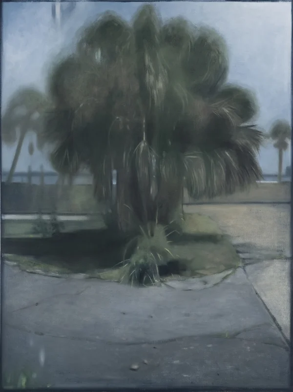 Oasis, Indexical View/ Twin Palms,oil on canvas,  64” x 48,” 2009