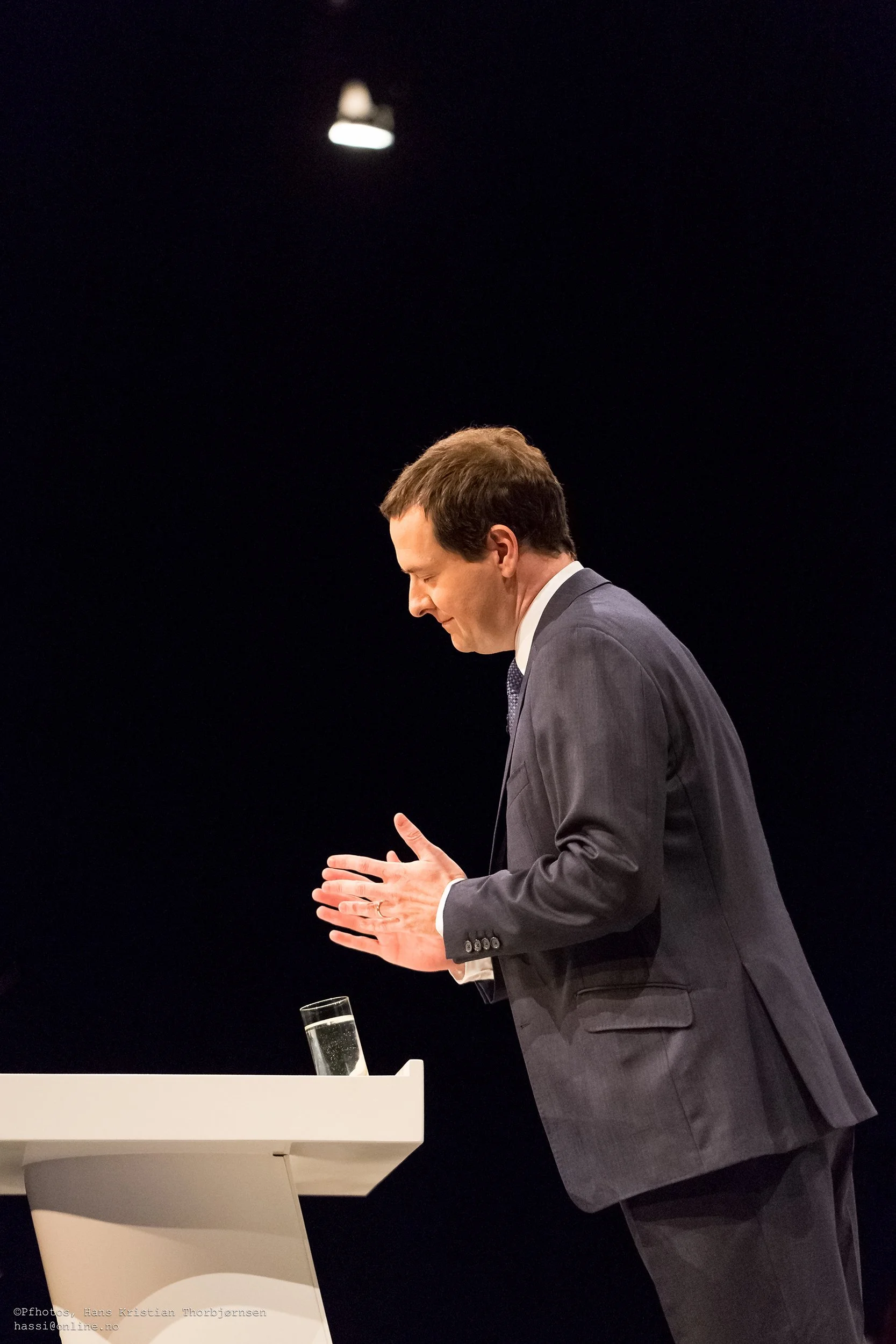 George Osborne speaking in Manchester at The Conservative Party Conference.