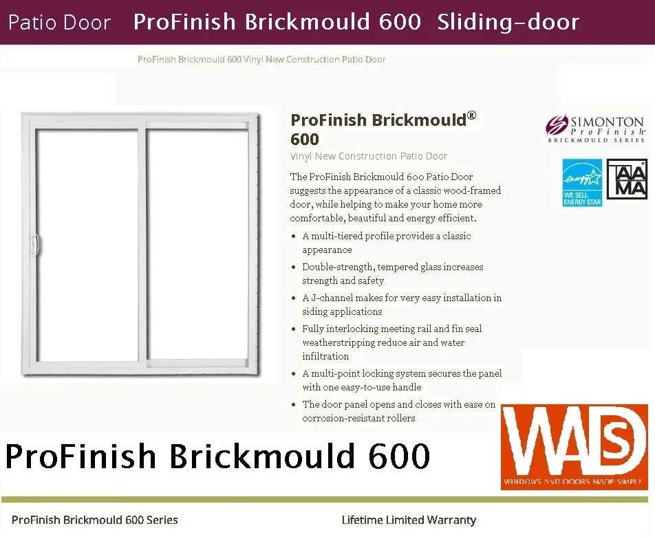 ProFinish Brickmould 600 Sliding Door
