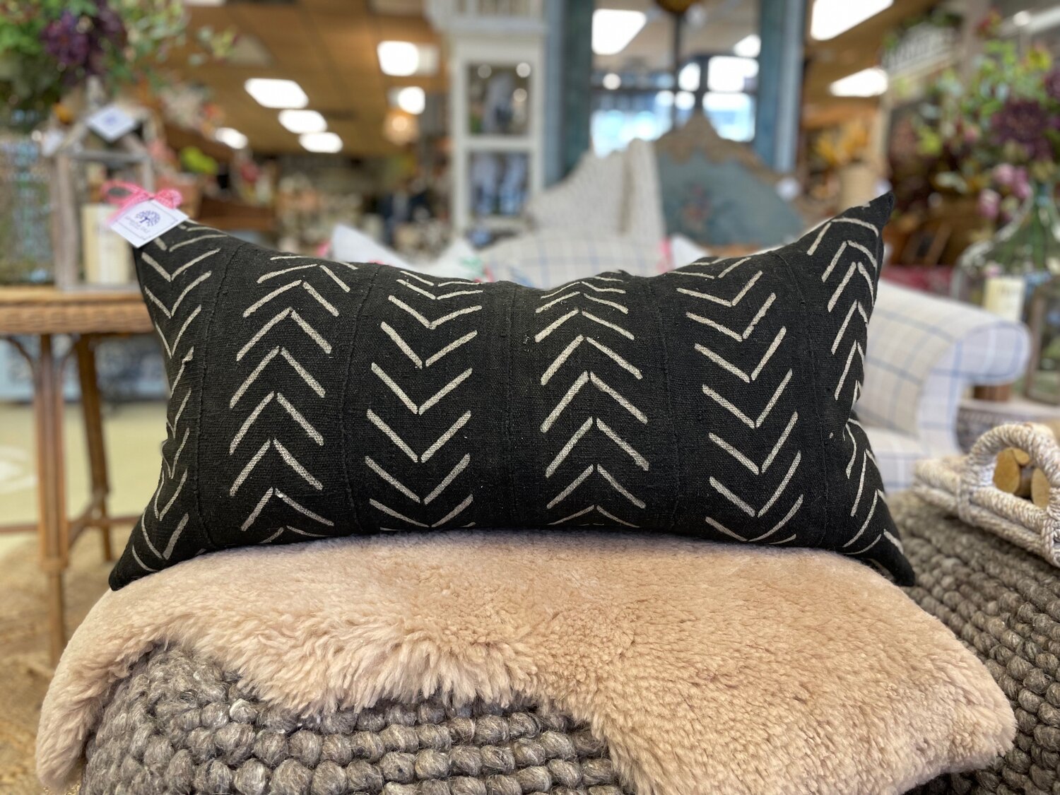 One Tribe Black Gold Lumbar Pillow