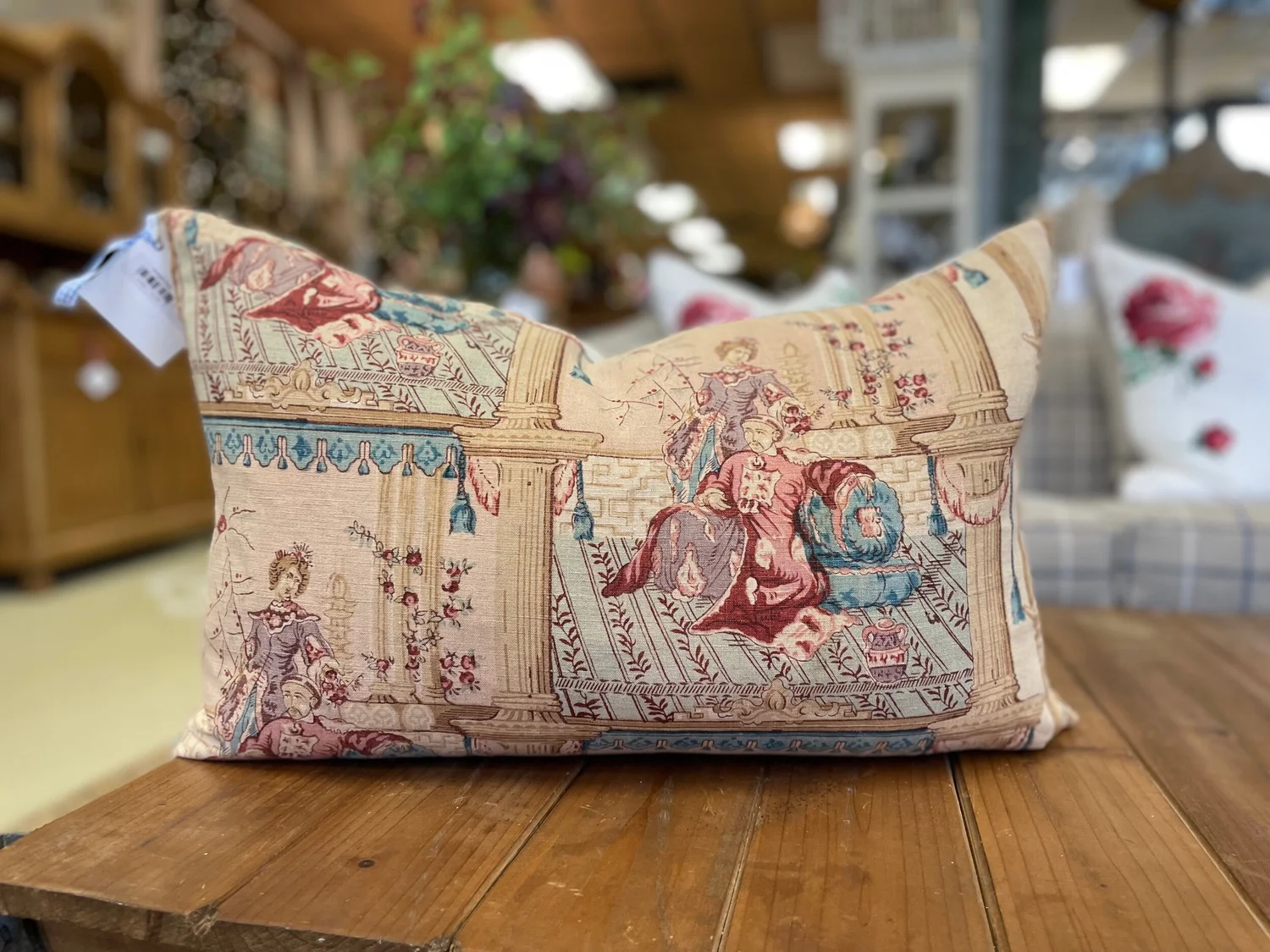 Antique Linen Asian Toile
