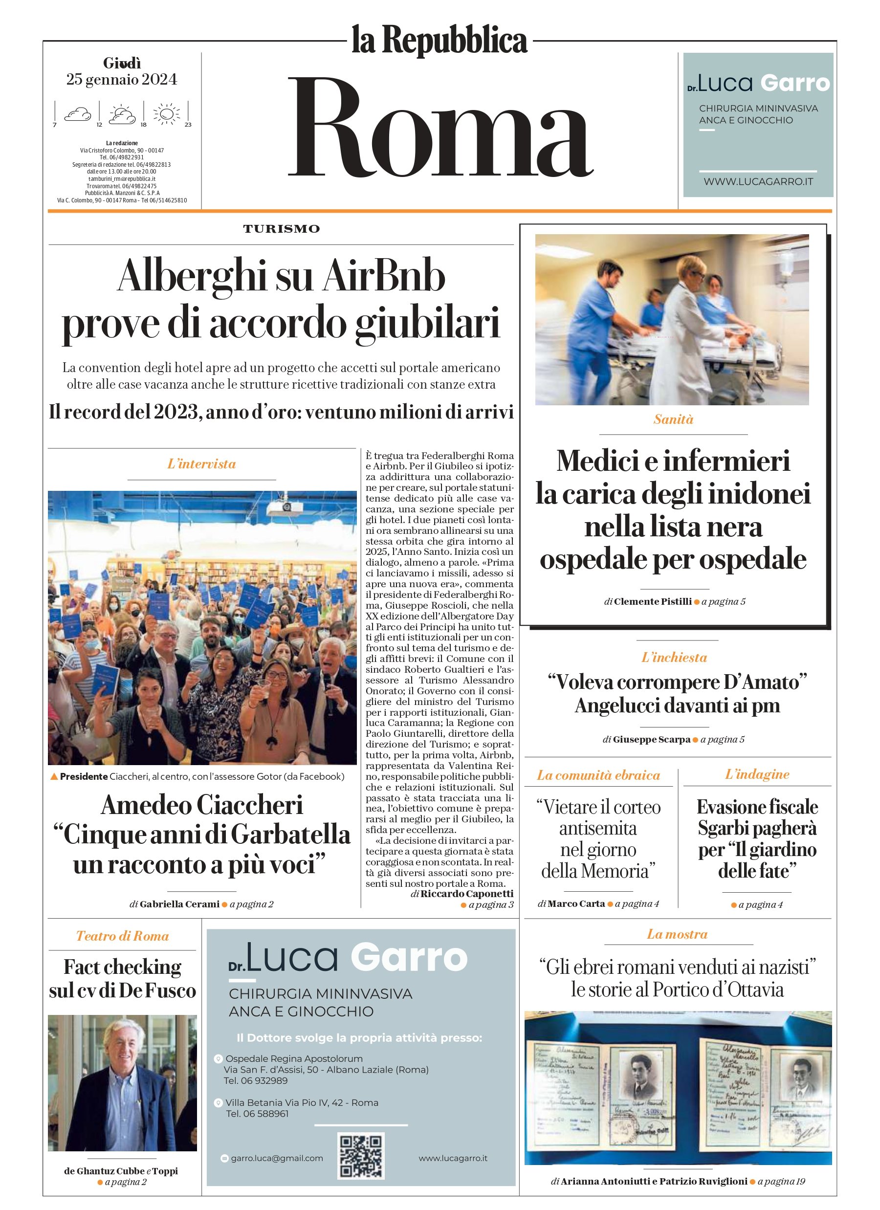 La Repubblica 25.01.24 Alberghi su AirBnb prove di accordo giubilari_page-0001.jpg