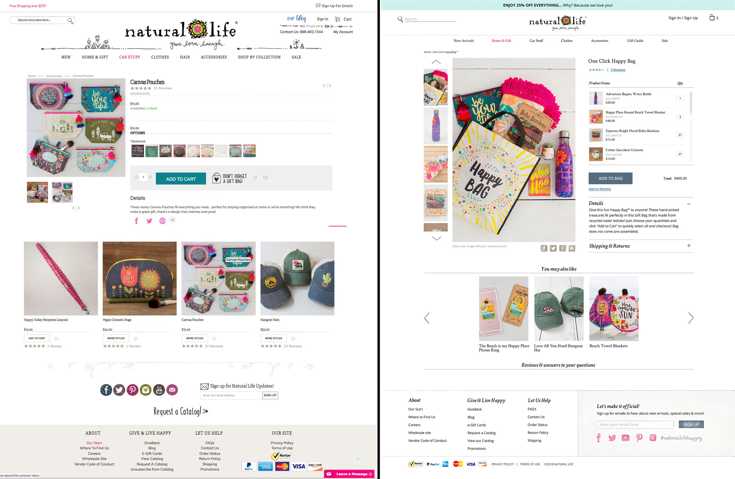 Natural Life Website Redesign (Example: Product Page)