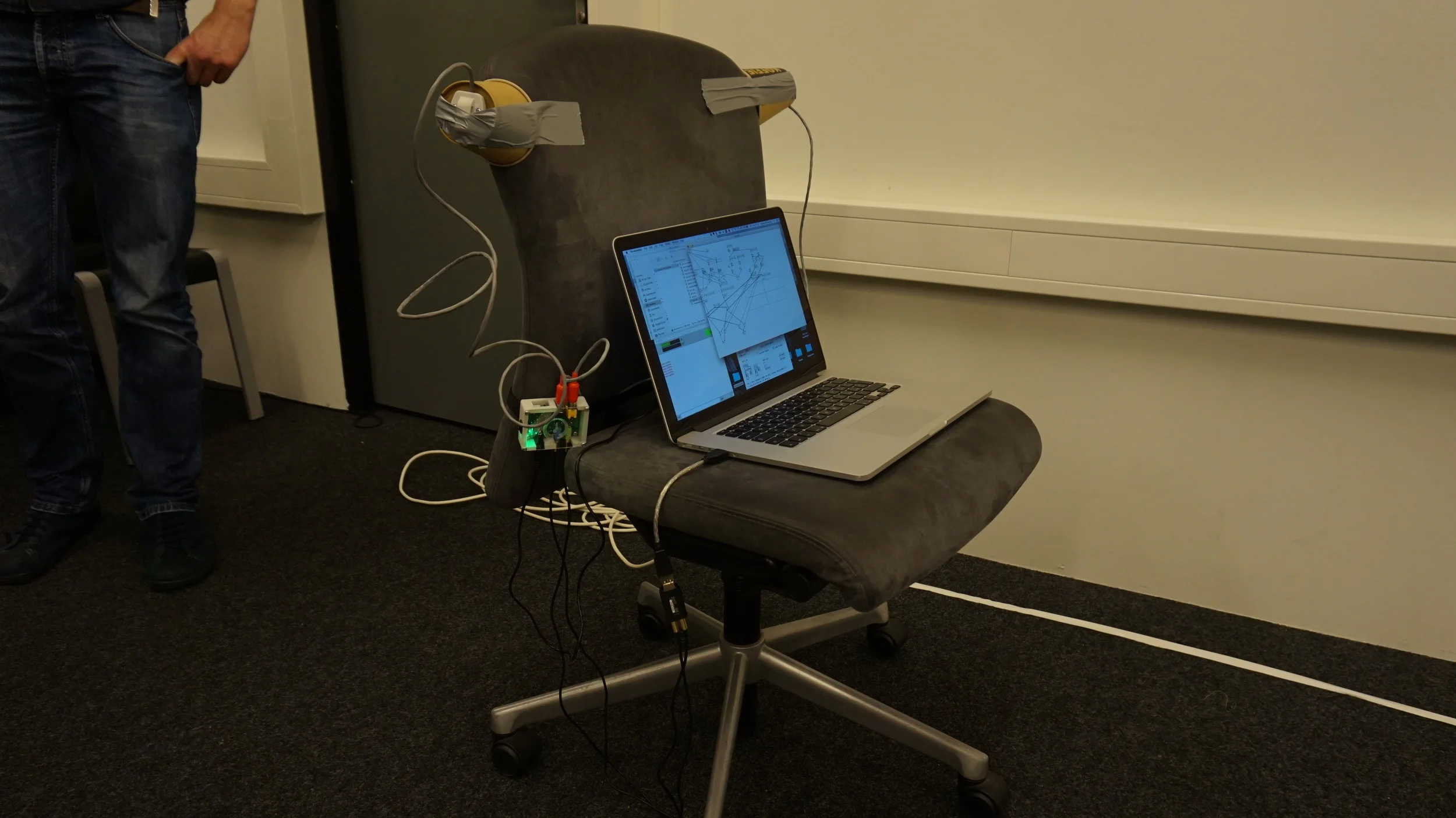 A prototype from another team, used to guide the blind through a grocery store.