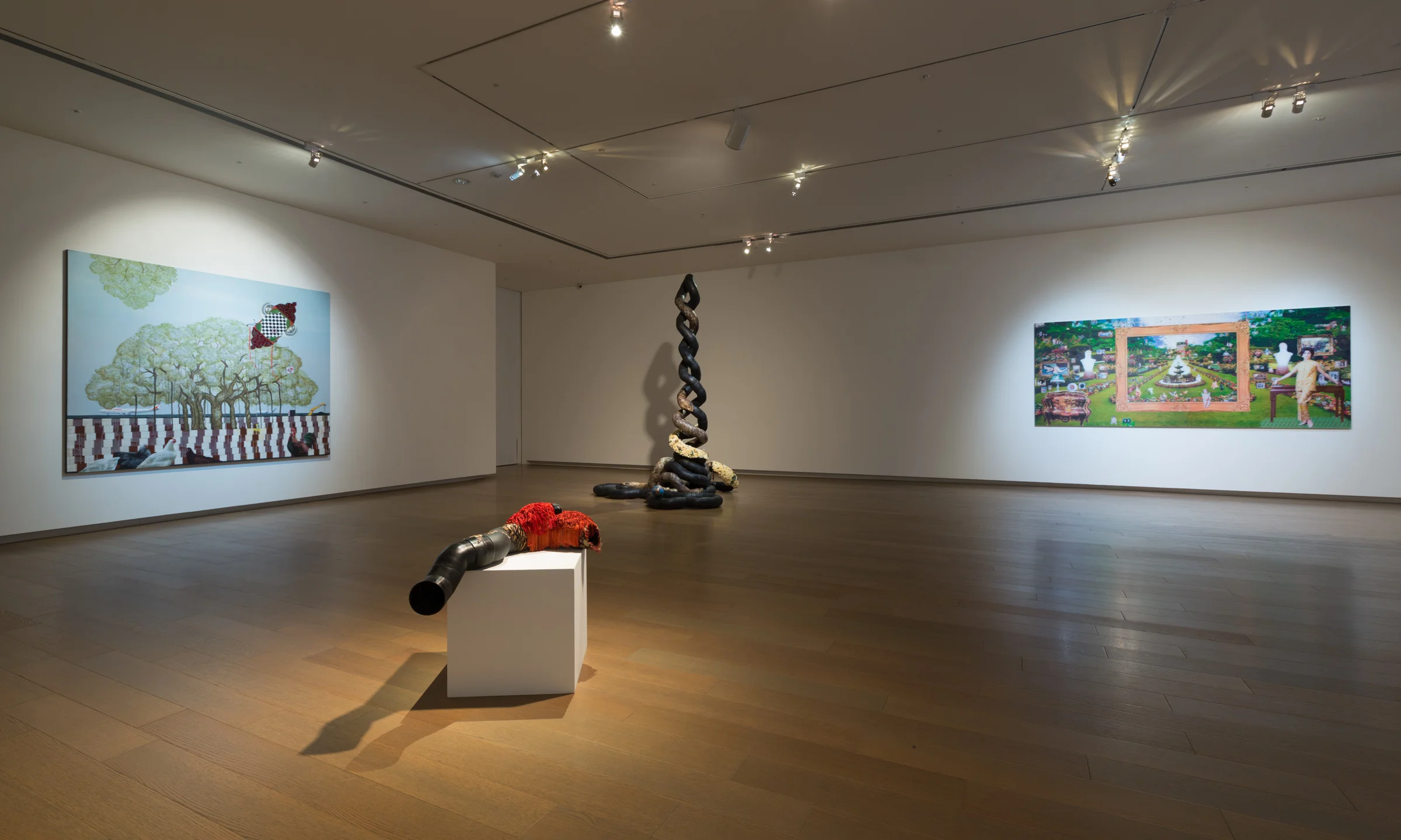 Installation view: Jagannath Panda and Lara Baladi