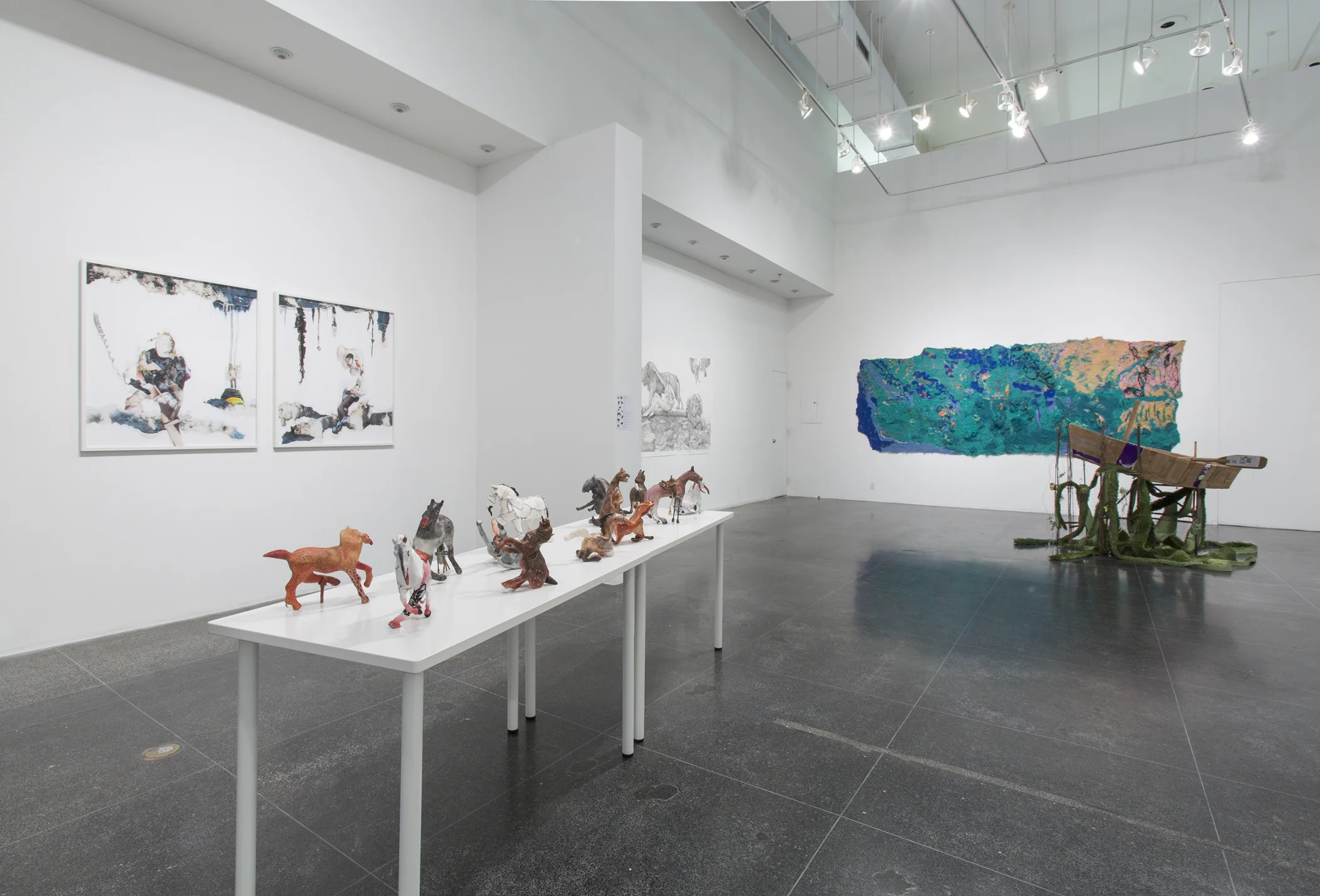Dominique Rey, Untitled #7 - Strangers to Ourselves, 2013, digital photograph; Diana Thormeycroft, Herd, 2013-2015