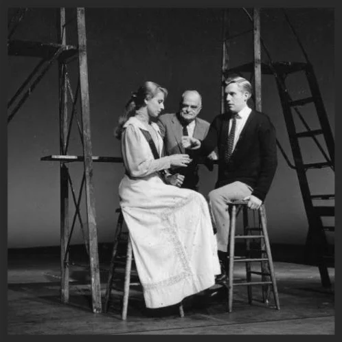 Ellen Weston, Thornton Wilder, Robert Hock in Mr. Wilder's final 1959 production of Our Town.