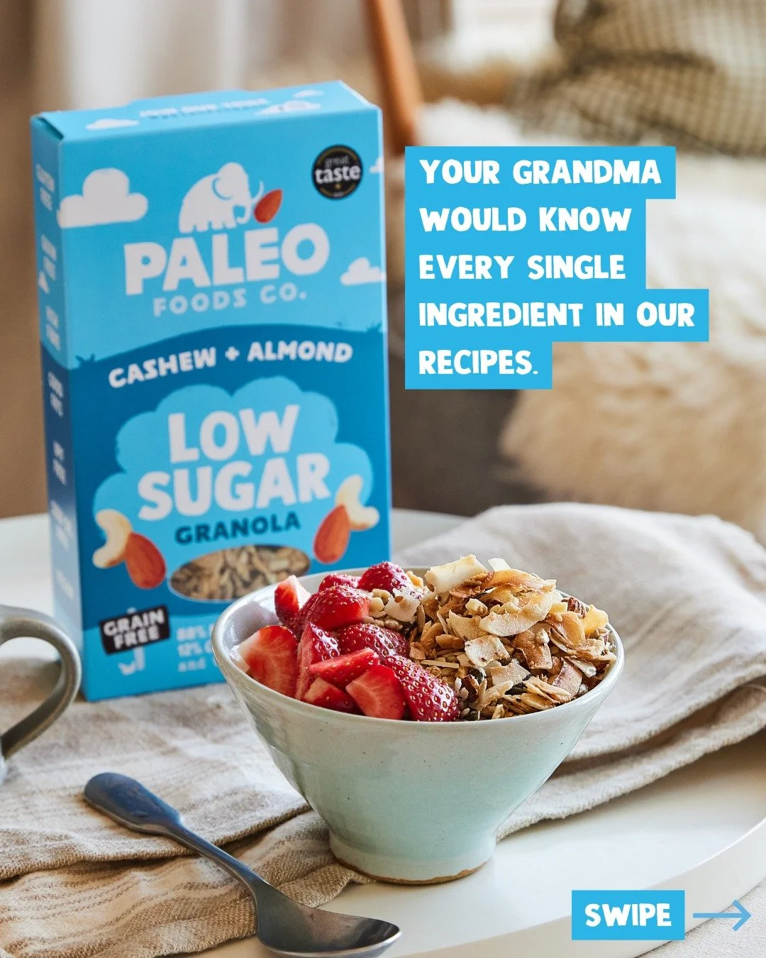 Paleo was born as we couldn't find a granola we actually trusted. So we made one.

No ingredient list you need to google. No ultra-processed anything. 

Just simple, real food that tastes incredible.

#RealFood #GrainFree #CleanEating #PaleoFoodsCo #