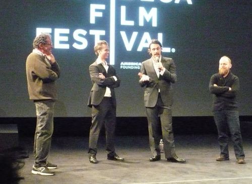  (l-r) Programmer of Experimental Films Jon Gartenberg leads filmmaker Ian Olds, filmmaker &amp; actor James Franco and writer Paul Felton in an on-stage Q&amp;A following FRANCOPHENIA at the School of Visual Arts during the 2012 Tribeca Film Festiva