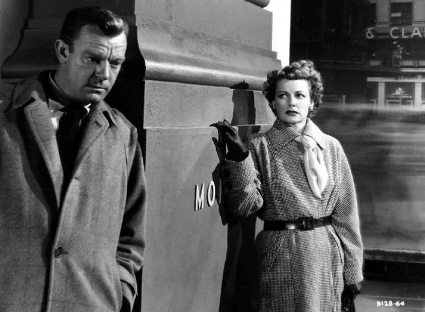 Ann Sheridan & Dennis O’Keefe in WOMAN ON THE RUN