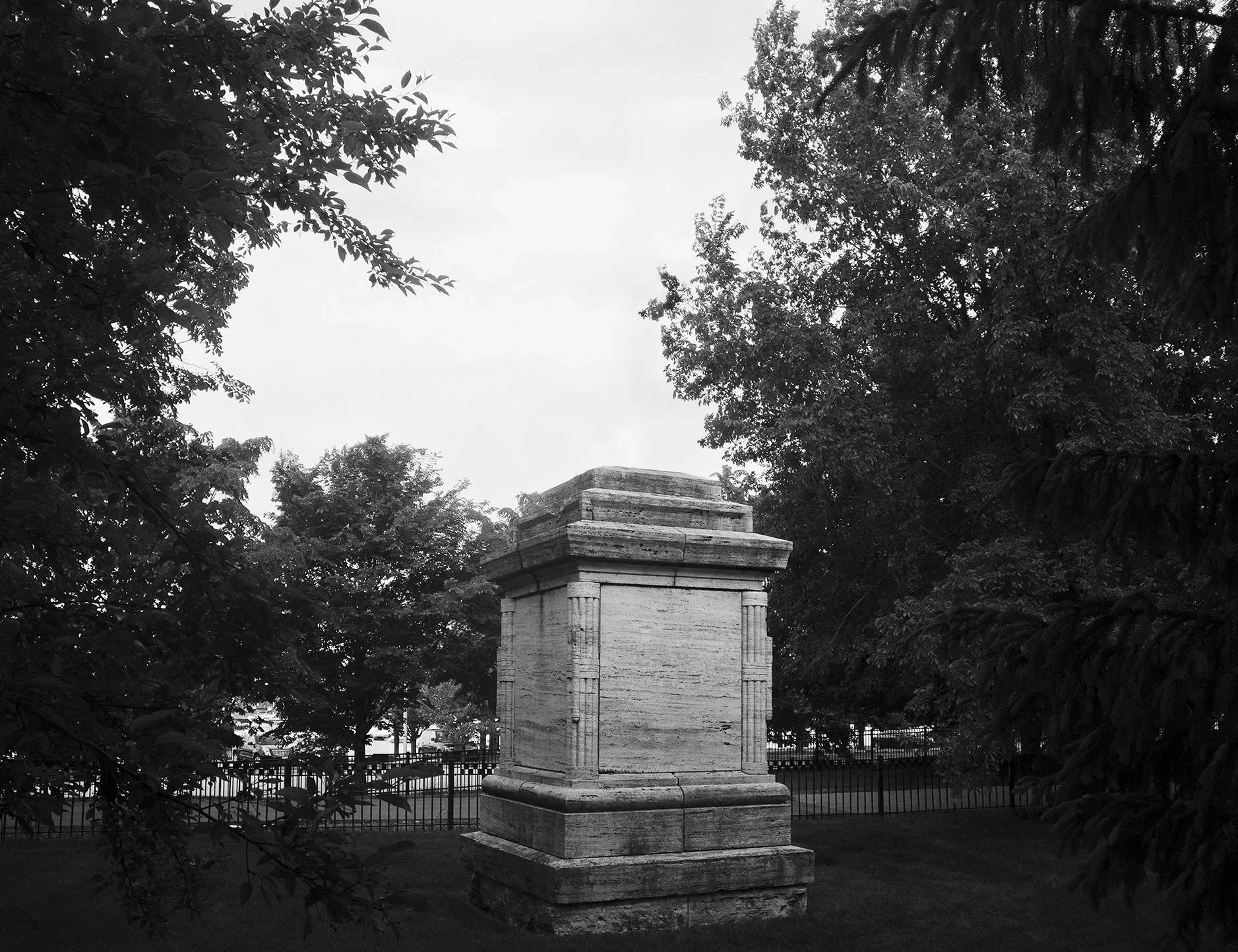 Untitled (Itineraries of Dispersal, Burnham Park, Chicago, I), Archival monochrome print, 20 x 26 inches, 2024
