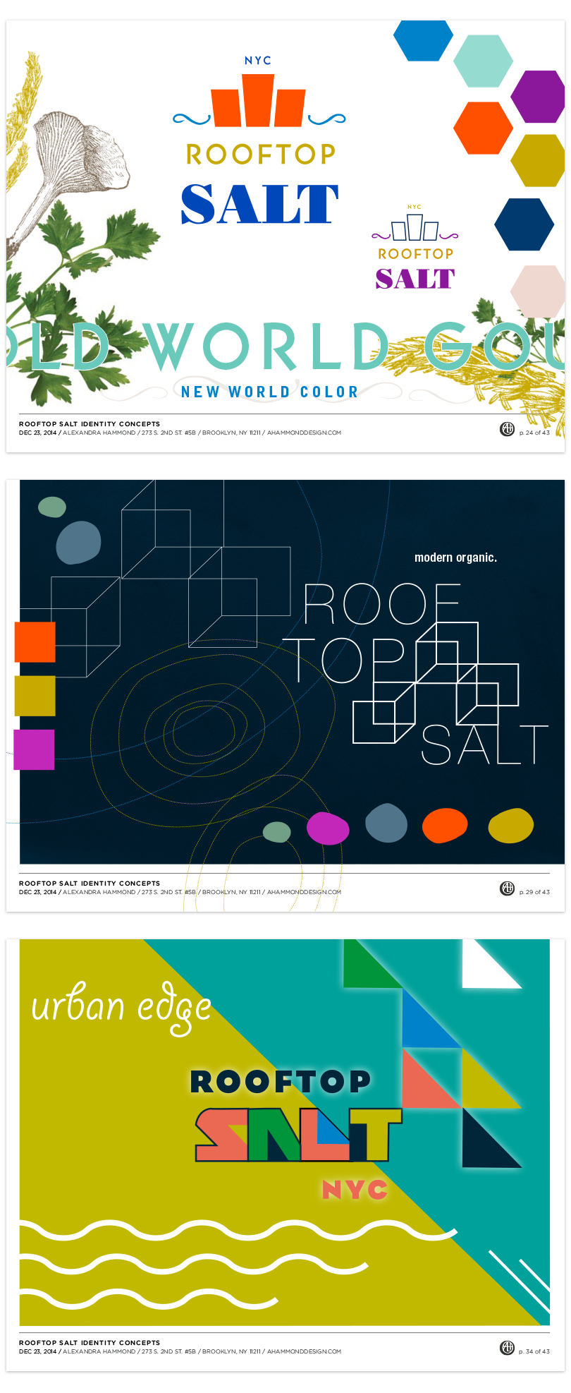 Mood board concepts for Rooftop Salt NYC
