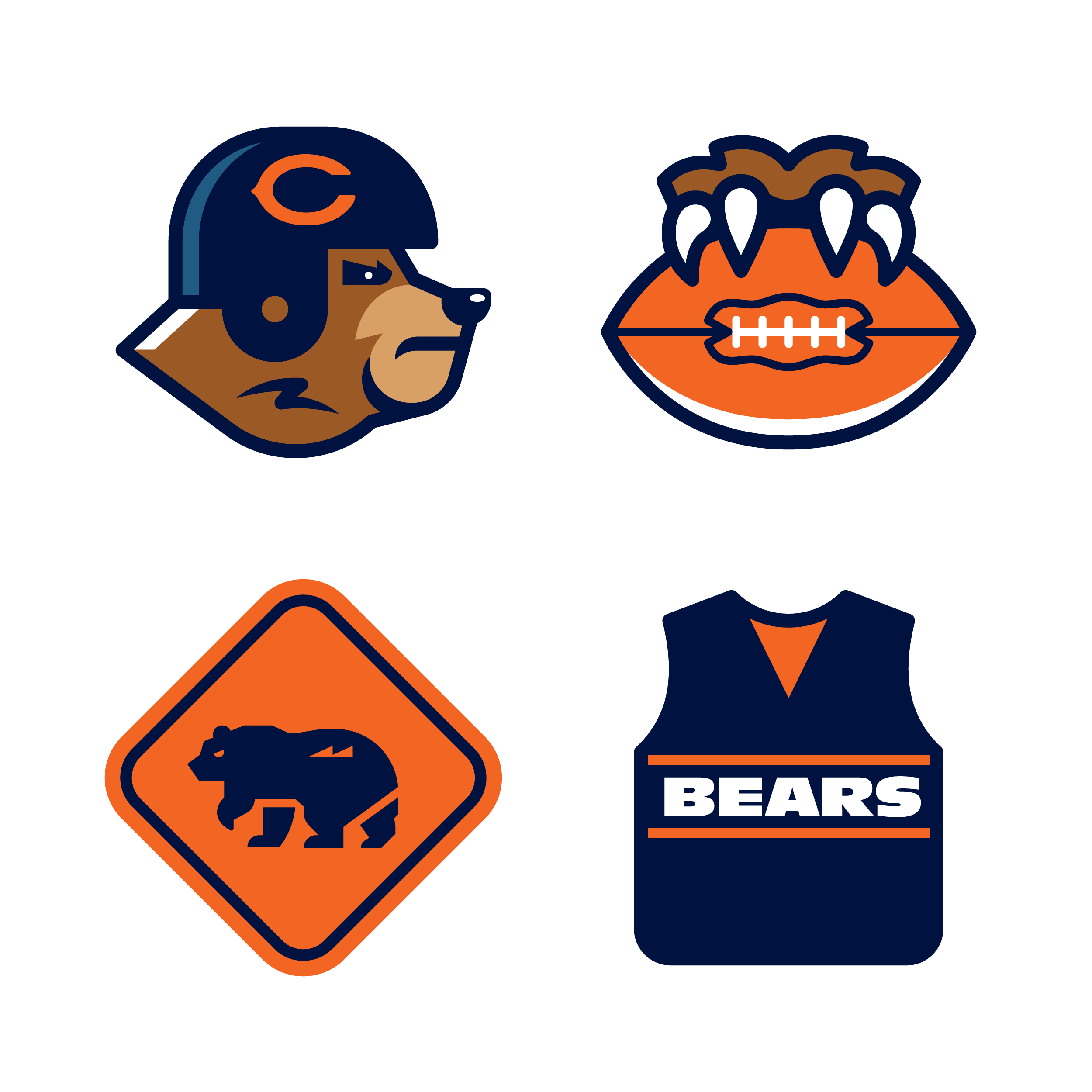 Chicago Bears Stickers — Elias Stein Illustration