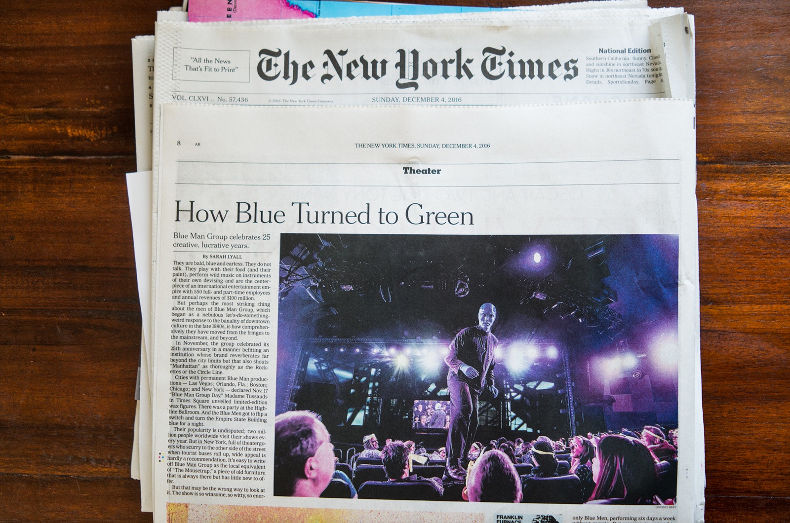 How Blue Turned to Green: Blue Man Group at 25 Years - The New York Times