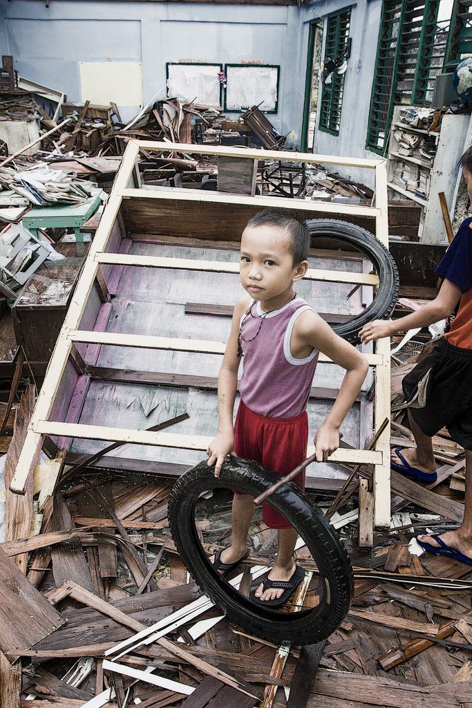 Inside one building of the Veloso/Legaspi school following the record winds of Typhoon Haiyan. 