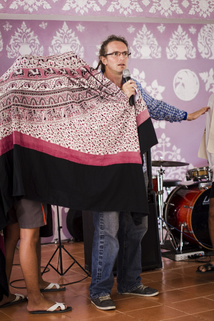 Kenneth Fleck, of Team Radical Grace demonstrates how HIV invades human immune cells for an audience of teenagers at the Mae Rim Juvenile Correction Facility. Debunking myths about HIV is crucial for breaking down stigma - a key goal of the Radical Grace project in Chiang Mai, Thailand.