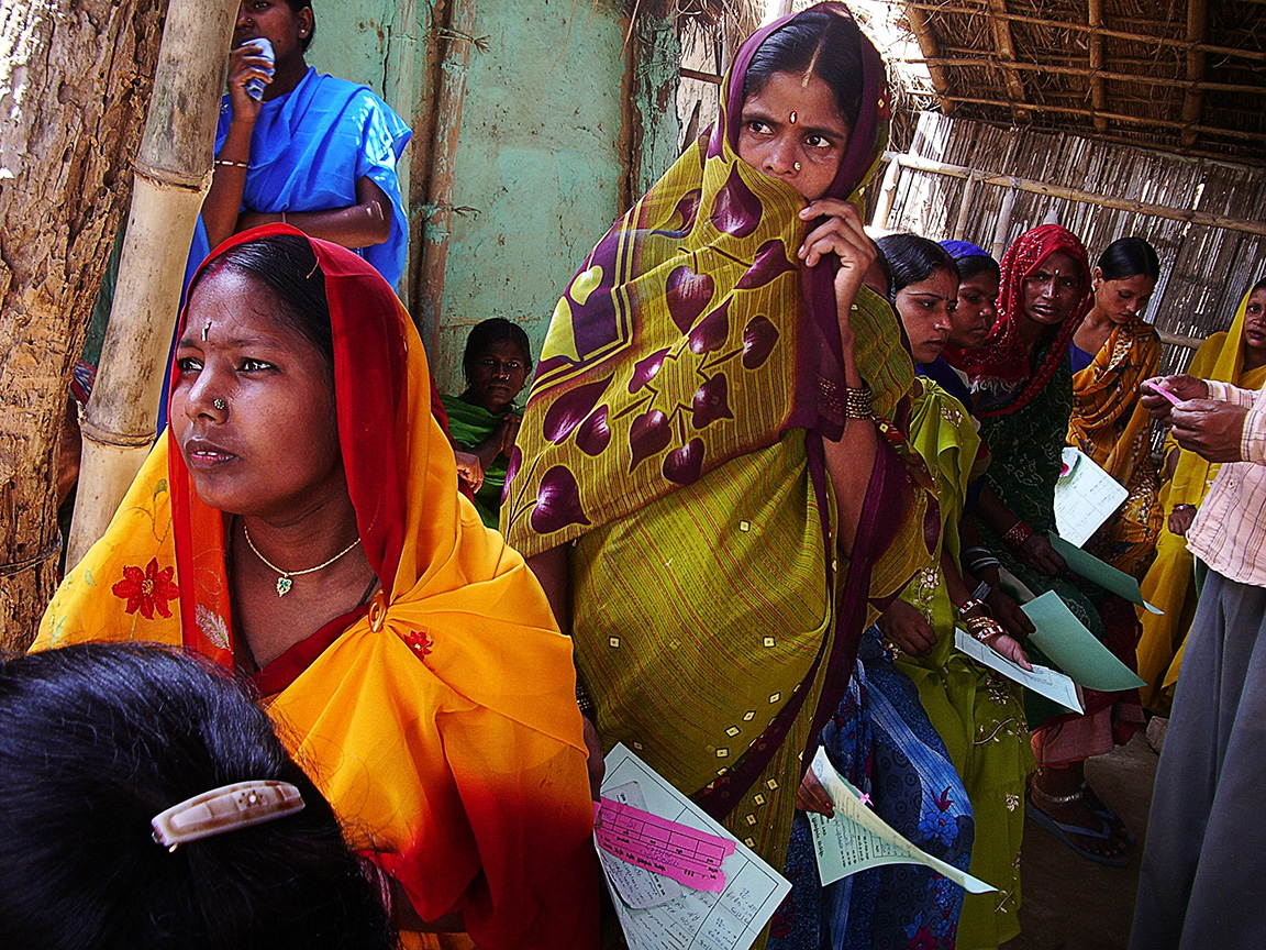Women in line to sign up for a CHETNA class. - photo by Jenny and Tim