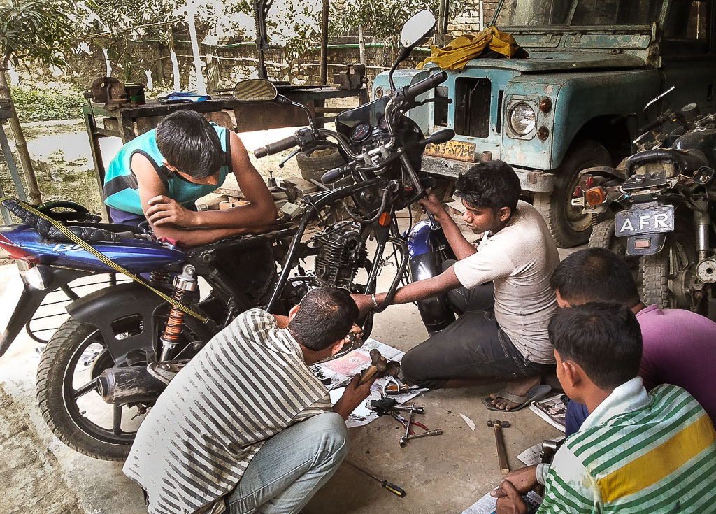 Motorcycle mechanics is one of the other courses STC offers and is a valuable skill for the men to have for future employment opportunities - Photo courtesy of the Salam Training Centre.