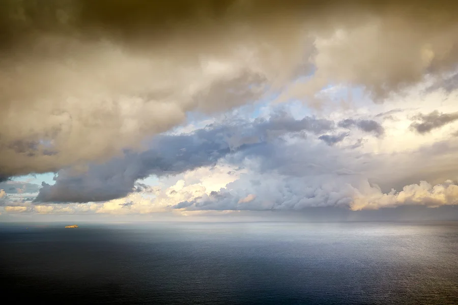The view from the helipad at one of the huts as a storm cleared.