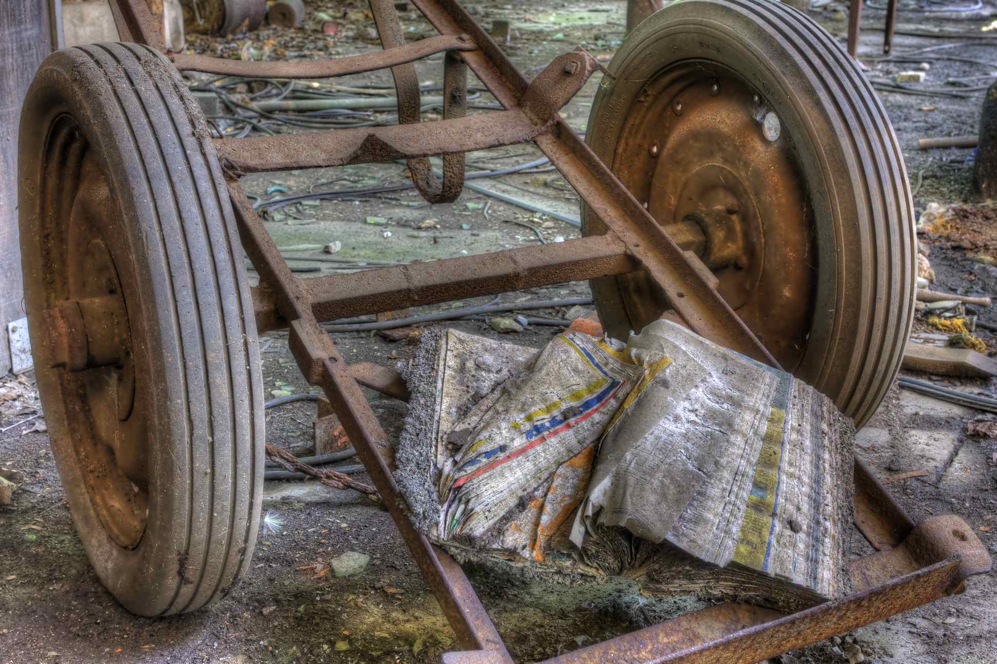 Fort Pitt Foundry: Dilapidated Phone Book and Cart