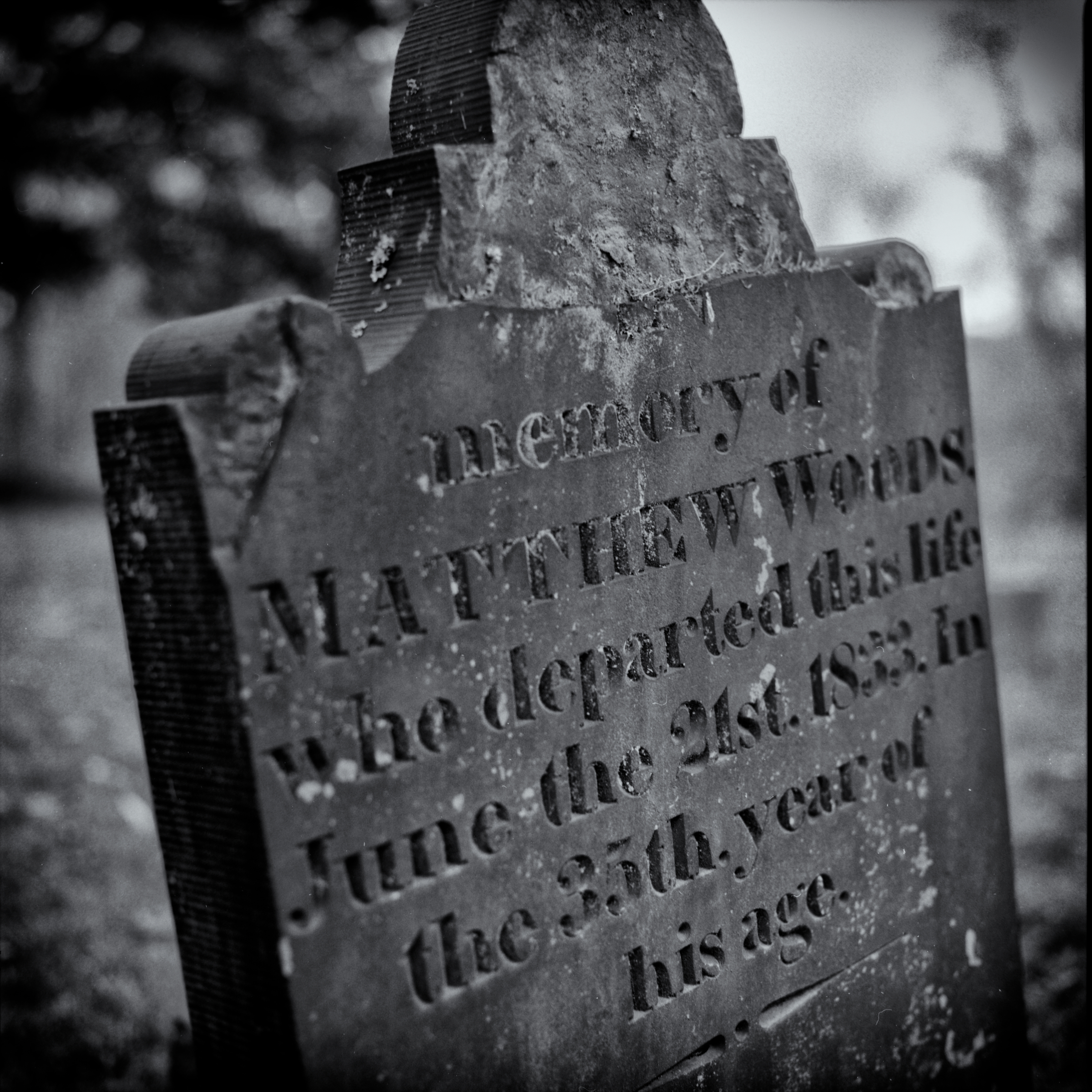Dravo Cemetery: Matthew Woods Headstone - 1833