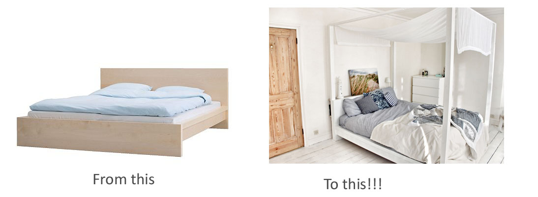 Ikea Hack Malm Bed To Four Poster Hester S Handmade Home