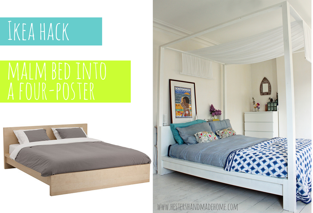 Ikea Malm Bed Into A Four Poster, Malm Bed How To Put Together
