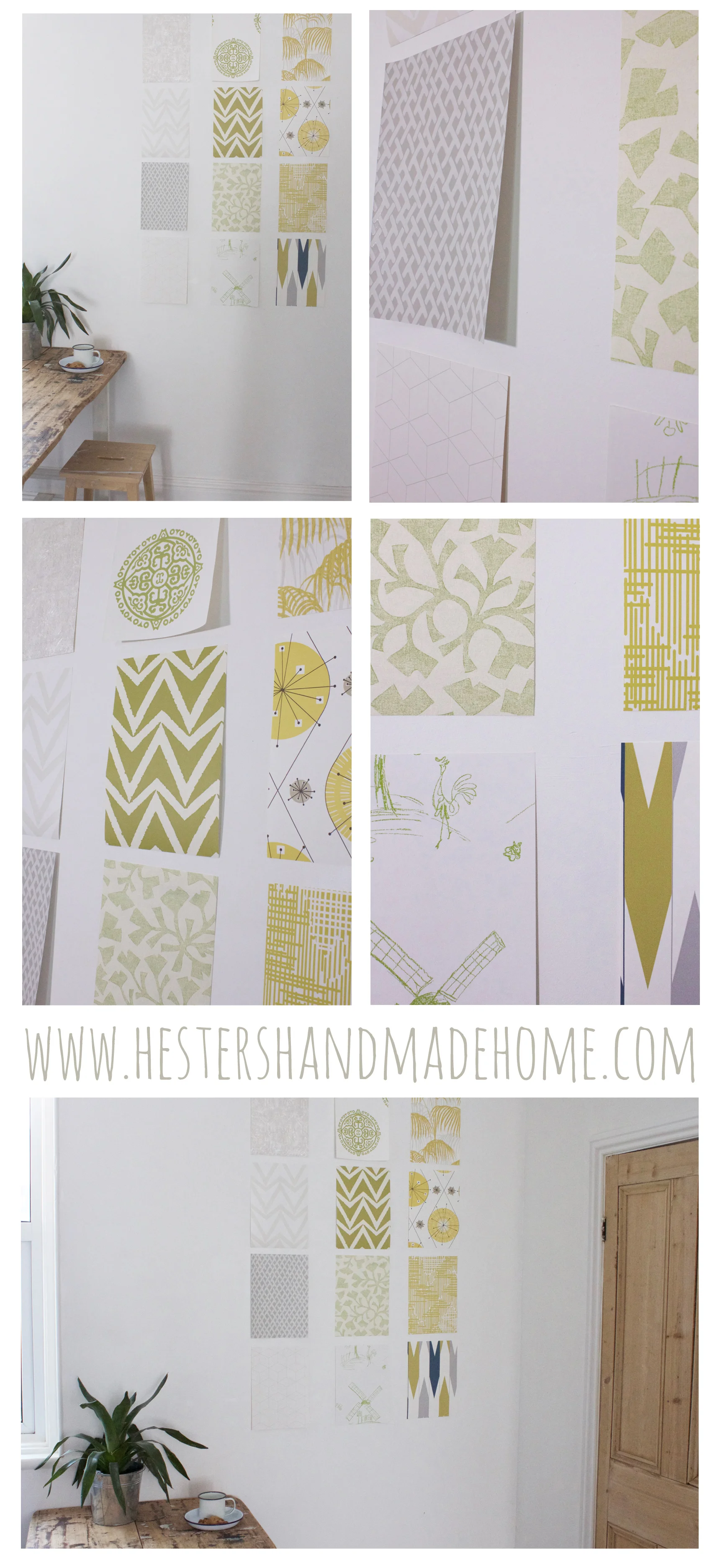 super easy wall art with wallpaper