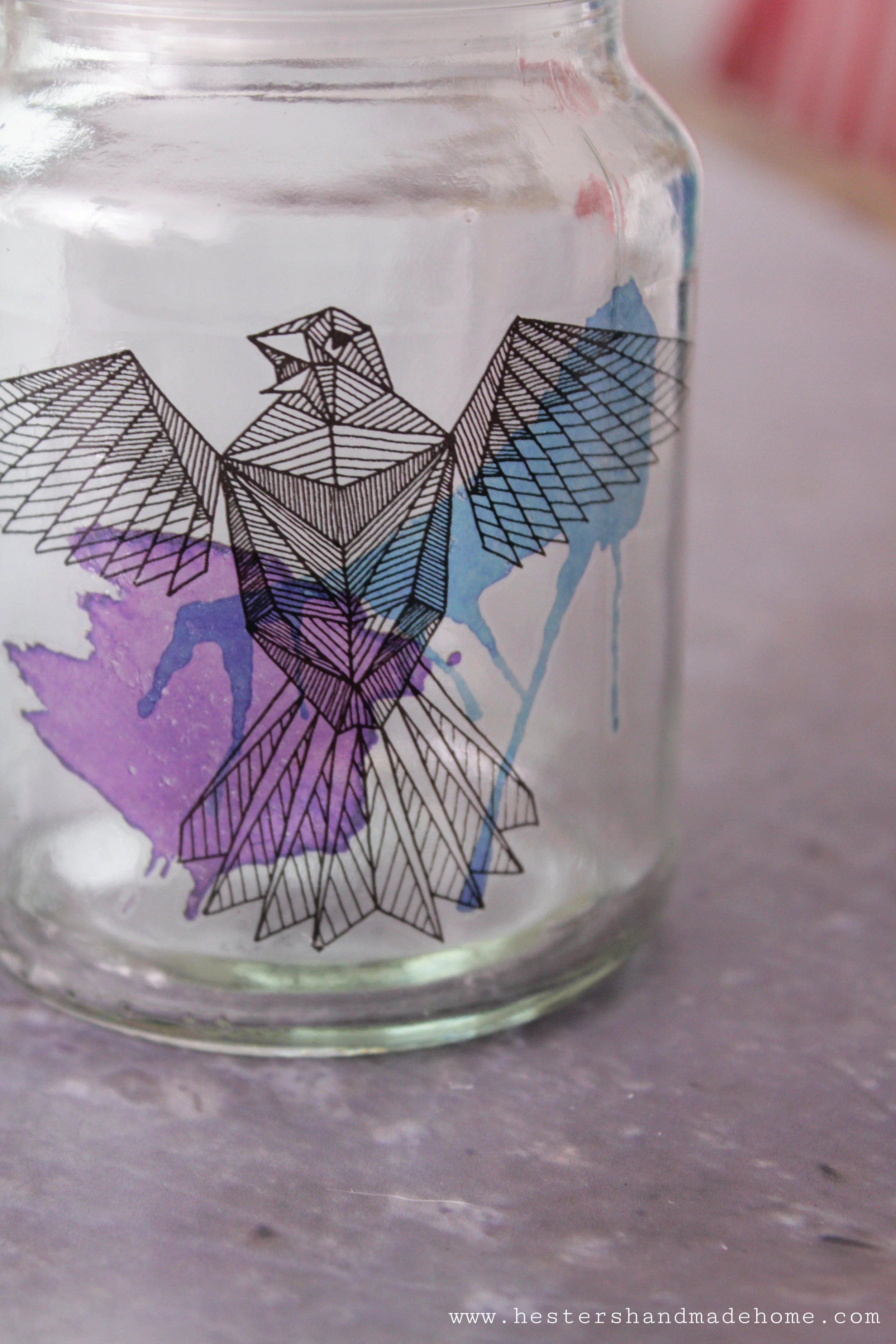 Tattooed jars by www.hestershandmadehome.com