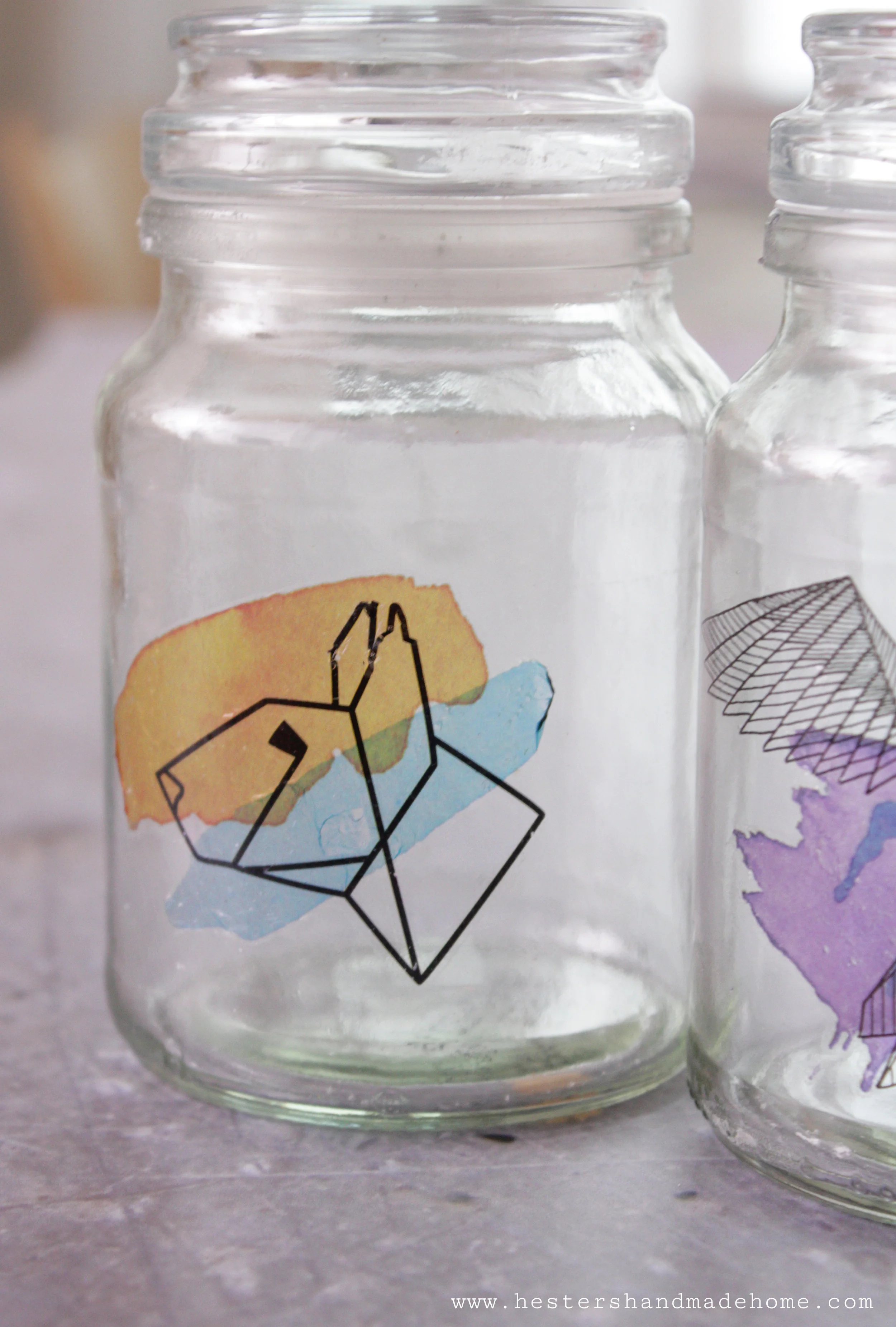 Tattooed jar tutorial by www.hestershandmadehome.com