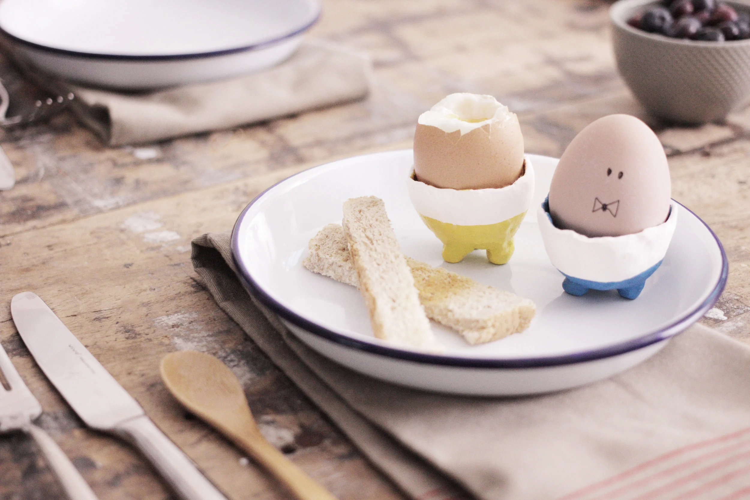 Clay egg cups, Easter crafts