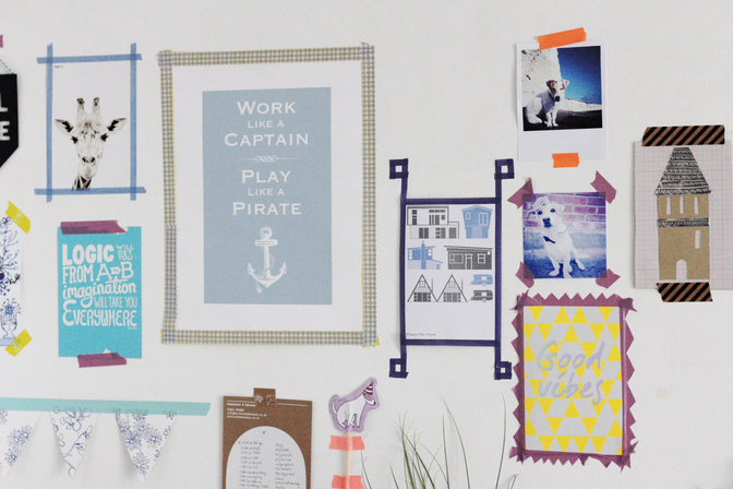 Washi tape gallery wall