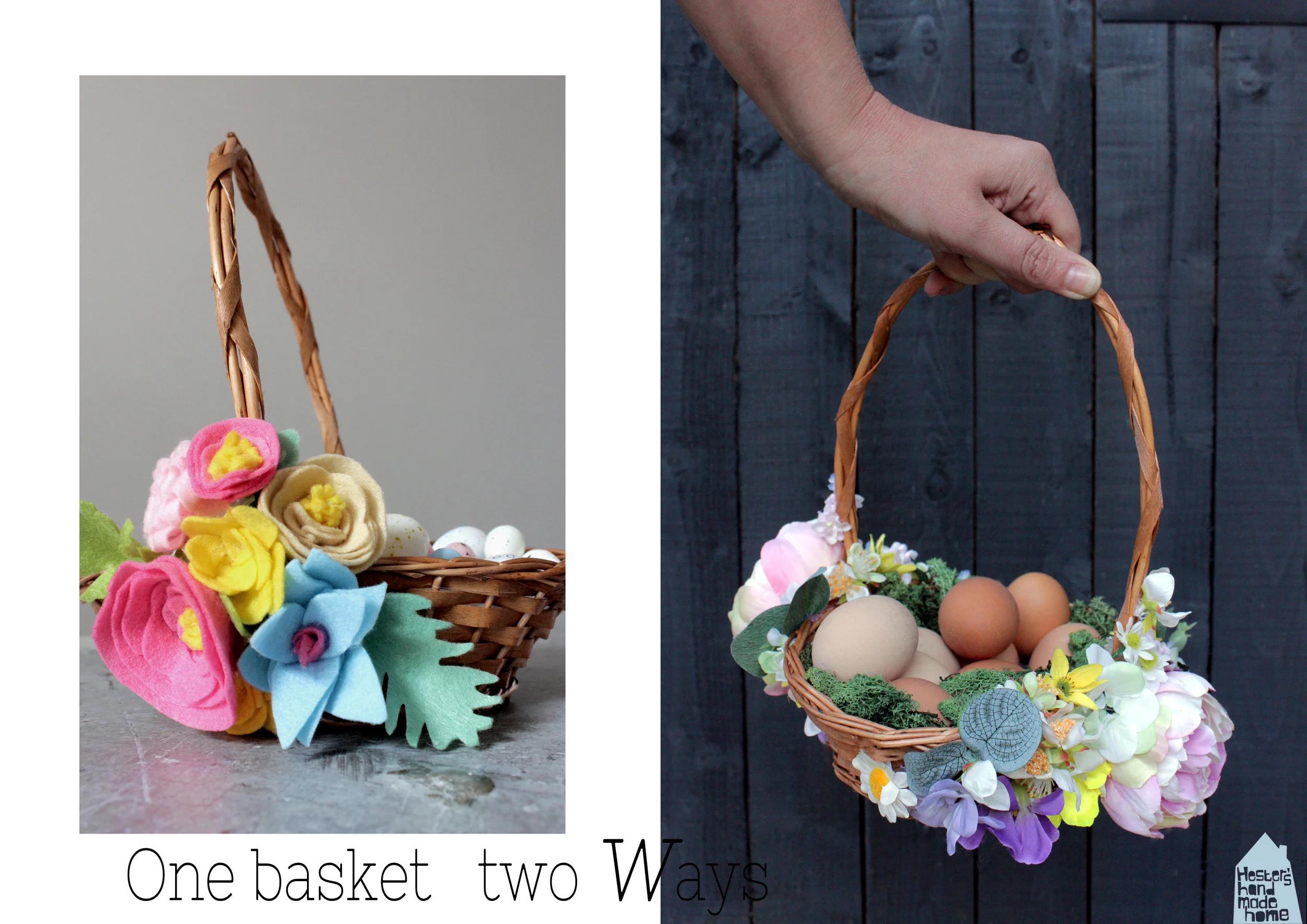 Floral egg baskets