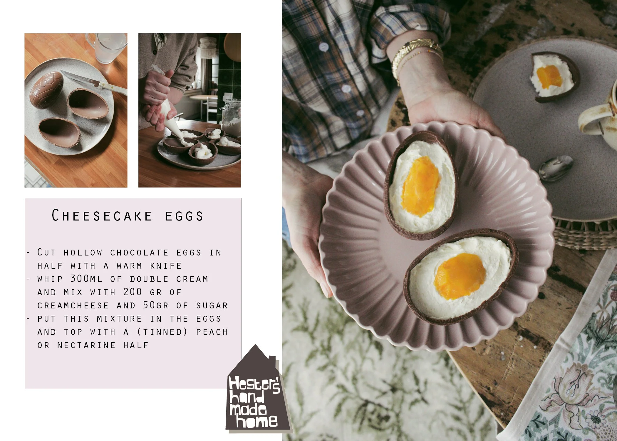 Cheesecake eggs, a perfect pudding for Easter