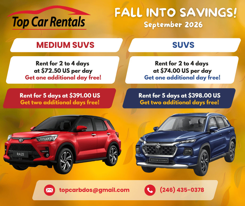 September deals on Barbados SUV rentals