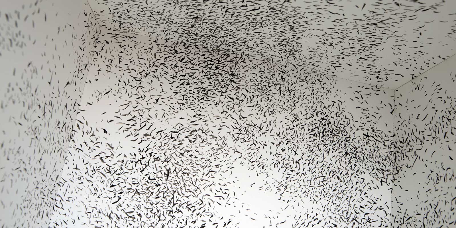 Jinny Yu, Don’t They Ever Stop Migrating? ( 2015). Detail of maquette, ink on paper, 18.4 x 26 x 18.4 cm. Courtesy of the artist and Art Mûr gallery.