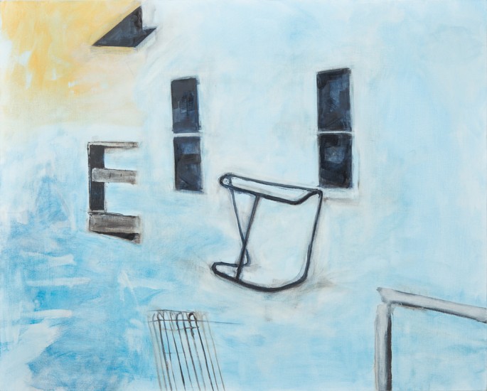 Justine Skahan, Hockey , 2015, oil on panel, 24 x 30 inches