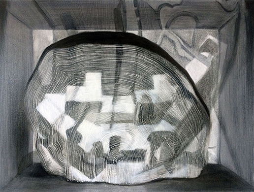 David Kaarsemaker, Portage 1, 2017. Oil and acrylic on canvas, 24 x 32 inches