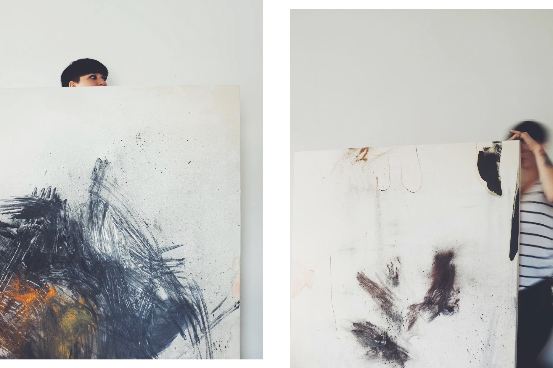 MFA Grad Gillian King understands the importance of documentation even though it means hauling giant paintings all over the place.
