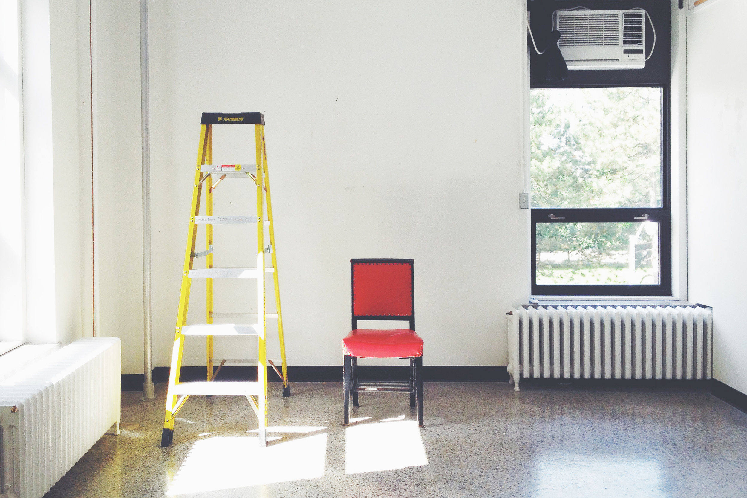 I started with a chair. Later, I added a second chair.