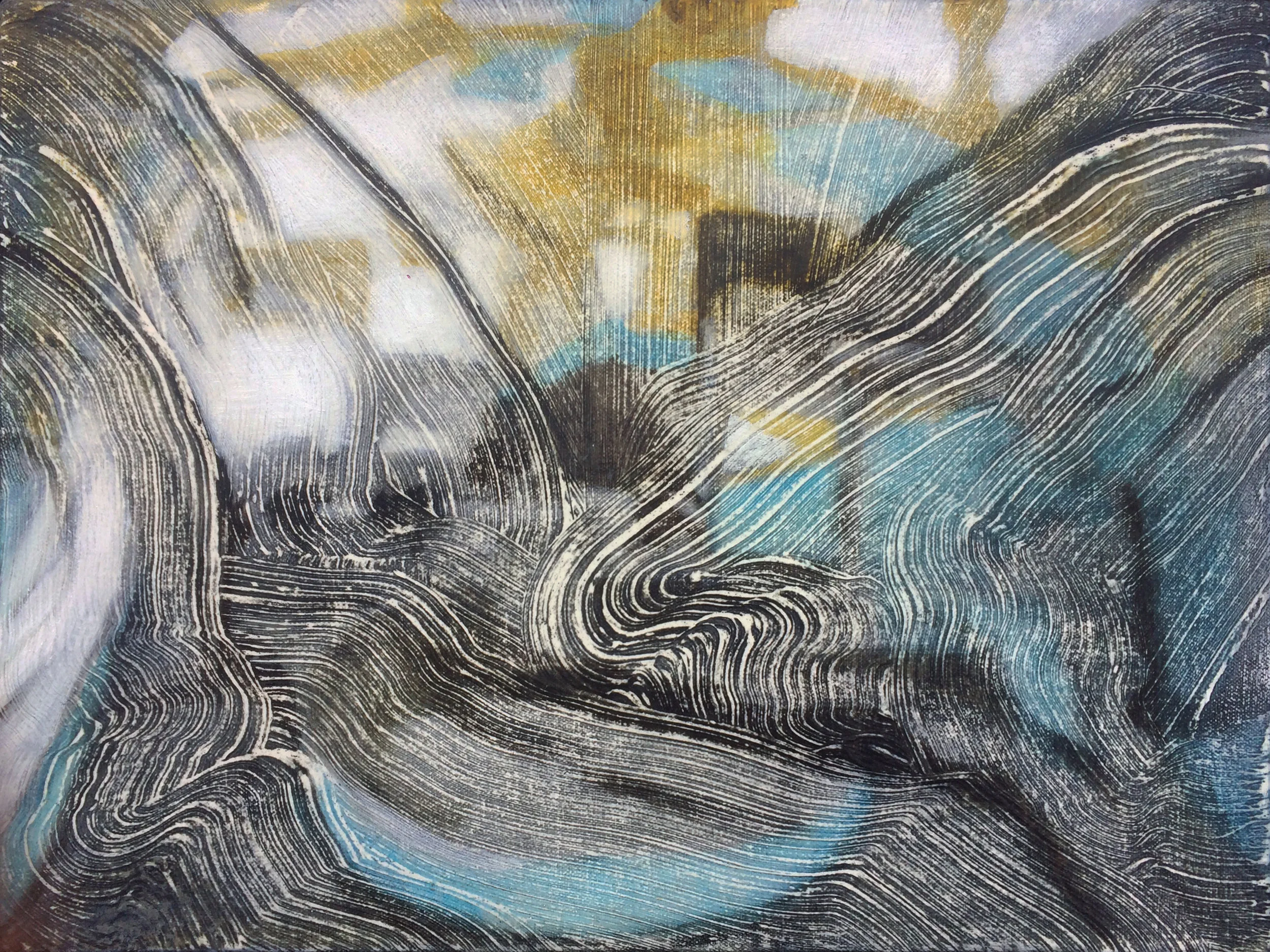 Zibi Proposal 1, Oil and acrylic on canvas, 12" x 16", 2017
